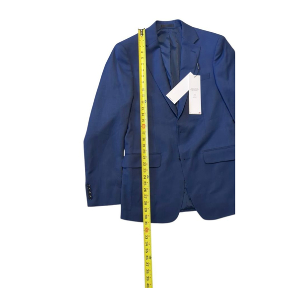 Calvin Klein Slim Fit Navy Suit Jacket 38L 100% Wool Two Button Blazer - Picture 9 of 13